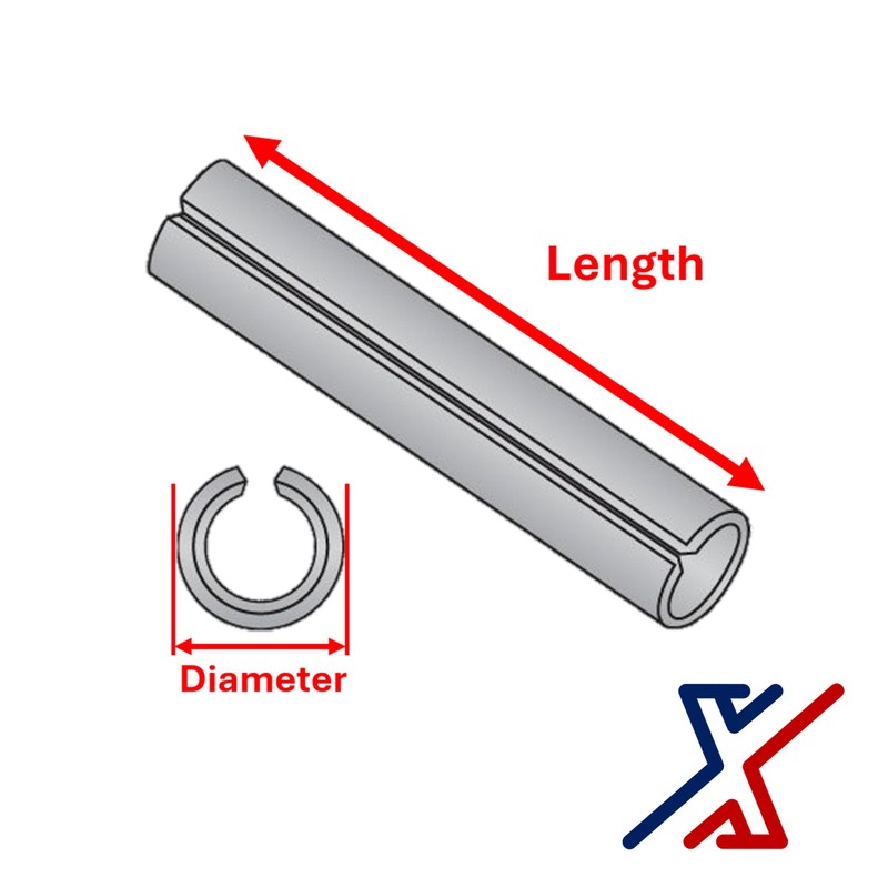 1/8" Diameter x 9/16" Long Roll Pin / Spring Pin
