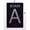 Stair A Sign -Stair Number Sign Black (Aluminium, Black/Silver,Size 6x9)