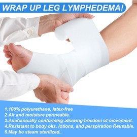 Threlaco 4 Pcs Lymphedema Wraps for Legs Cast Padding Bandage Medical Non Adhesive Foam Dressing Roll Lymphedema Padding Under Foam Bandages for Compression Distribution Edema Sports