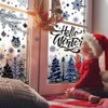 XOYTN 168pcs Christmas Window Stickers, 6 Sheets Blue Reusable Xmas