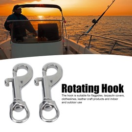 Single Ended Swivel Snap Hooks, 316 Stainless Steel Swivel Eye Bolt Snap Hooks Swivel Eye Snap Hook Easy Installation for Diving, Dog Leash, Key Chain