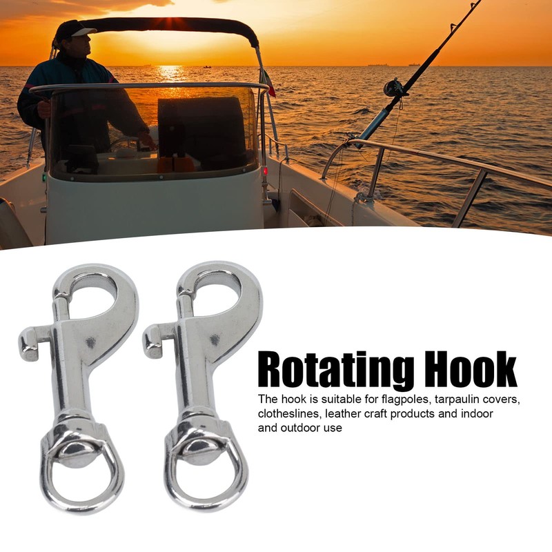 Single Ended Swivel Snap Hooks, 316 Stainless Steel Swivel Eye