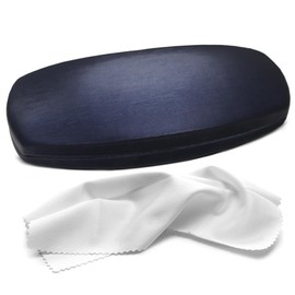 OPTIPAK Hard Shell Glasses Case – Medium Brushed Eyeglass Case with Microfiber Cleaning Cloth – Protective Glasses Holder for Men & Women (Pack of 1)