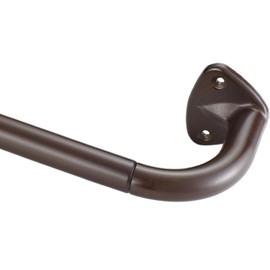 YunNephele Room Darkening Curtain Rods 28-48 inch Bronze,Wrap Around Design Window Single Drapery Rod, Sturdy Metal Adjustable Curtain Rod Set for Blackout Curtains