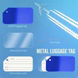 6 Pack Metal Luggage Tags for Suitcases, Waterproof Suitcase Tags for Travel Luggage Bag, Luggage Labels with Name ID Card for Family, Friends (6 Color)