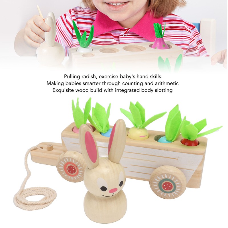 Toddler Radish Matching Car Toy Baby Safe Infant Robust Wooden