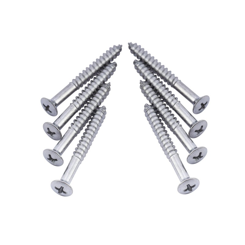 Musiclily 5x45mm Neck Plate Screw Screws, Chrome(Pack of 8)