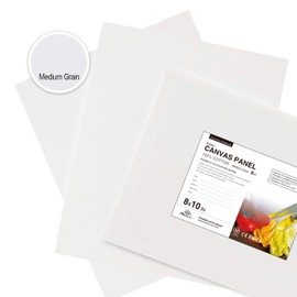 PHOENIX Painting Canvas Panels 8x10 Inch, 12 Value Pack - 8 Oz Triple Primed 100% Cotton Acid Free Canvases for Painting, White Blank Flat Canvas Boards for Acrylic, Oil, Watercolor & Tempera Paints