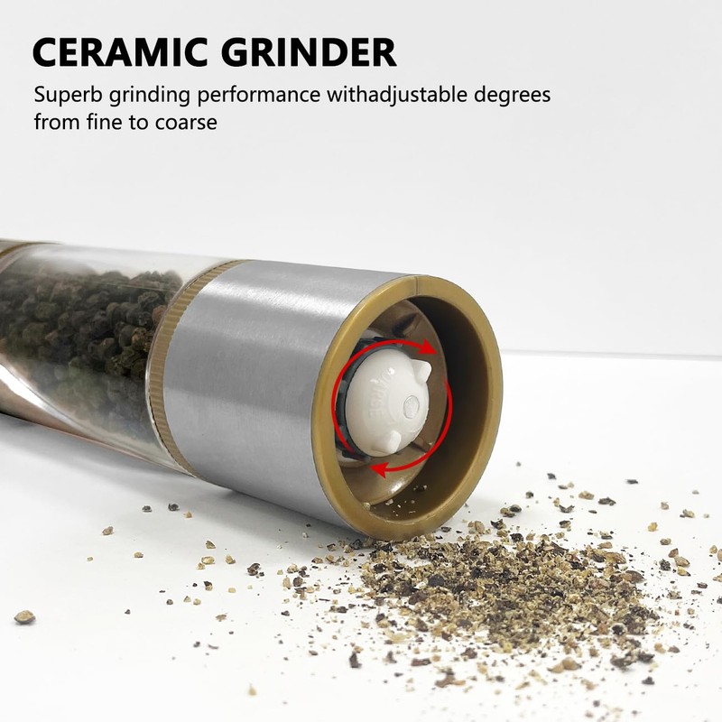 Nurch 2 in 1 Salt and Pepper Grinder Set, Salt