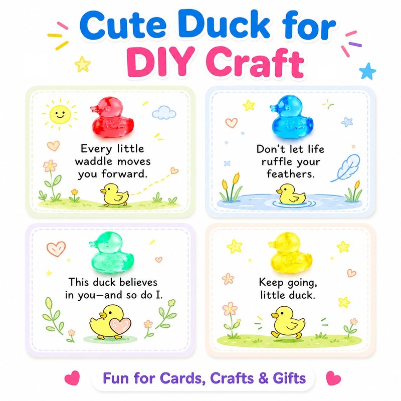 Niceup 345pcs Mini Ducks Figures Tiny Animal for Hiding, Math