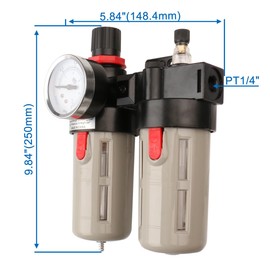 Baomain Air Source Treatment BFC-2000 PT 1/4'' Filter Regulator Lubricator Combination