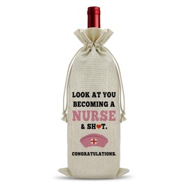 Nurse Gifts Nurse Practitioner Gifts for Women Men Wine Bag Nursing Graduation Gifts New Nurse Gifts Wine Accessories Gift for Wine Lovers Future Nurse Gift Nursing School Student Encouragement Gifts