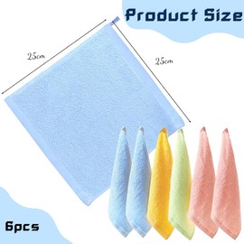 Baby Bath Towels, 6 Pack Super Soft and Absorbent Towels for Newborn and Toddler, 25 x 25 cm