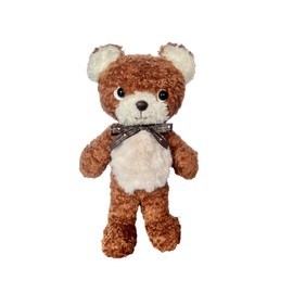 Bear Moko M Plush Toy with Baby Heart Tag Ribbon Made in China Bear Teddy Bear Animal Birthday Present Celebration (Brown)