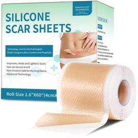 Pumkot Professional Silicone Scar Sheets (1.6" x 120" Scar Roll-3M) - Scars Removal Treatment - Reusable Silicone Scar Tape Strips Type for Keloid, C-Section, Surgery, Burn, Acne et:_60x1.6 Inch (Pack of 1)