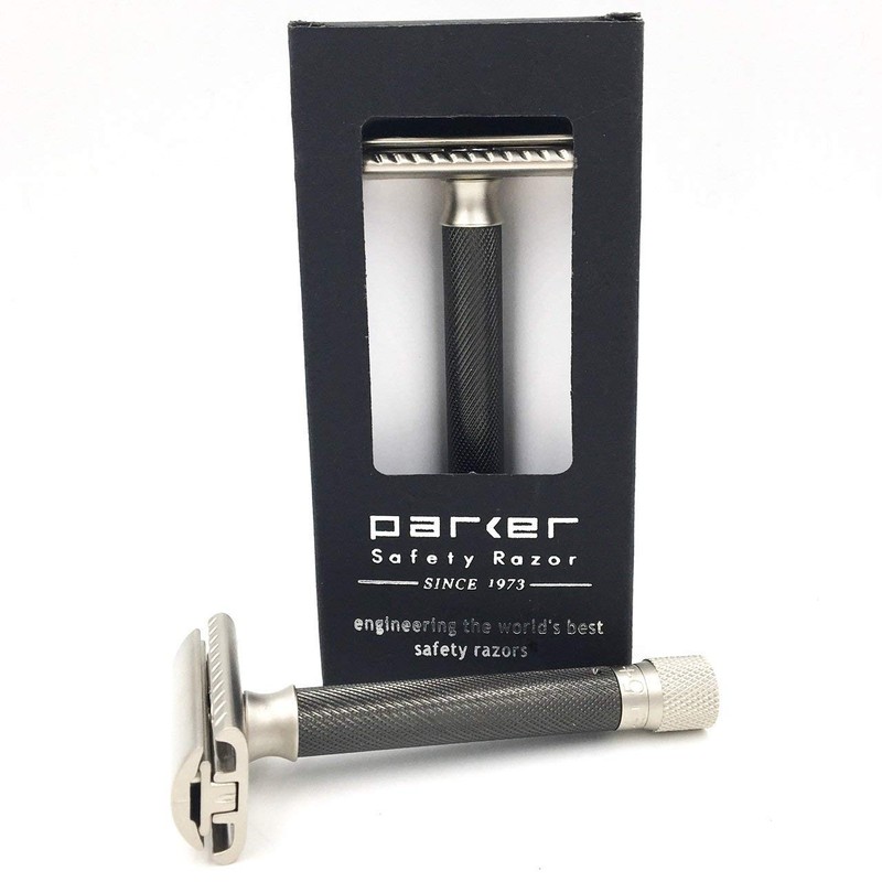 Parker safety razor Variant verstellbar schwarz + 5 Rasierklingen