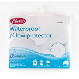 Easy Rest Cotton Jersey Waterproof V-Shape Pillow Protector, White, Suits V Shape Support Pillow (Pillow NOT Included)