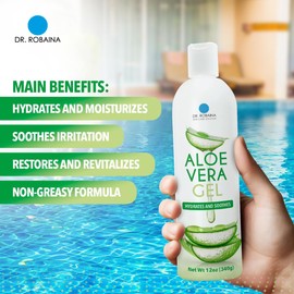 Gel de aloe vera natural con aceite de emú para rostro, cuerpo y cabello Hidrata y alivia la piel seca, las quemaduras solares y la irritación 24 oz Fabricado en EE. UU.