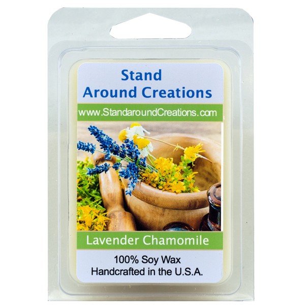 Lavender Chamomile Wax Melt Tart: 100% All Natural Soy Wax - Lavender and Chamomile Essential Oils to Create a Fragrance That is Soothing, Intricate, and Strong. - 3oz - Naturally Strong Scented