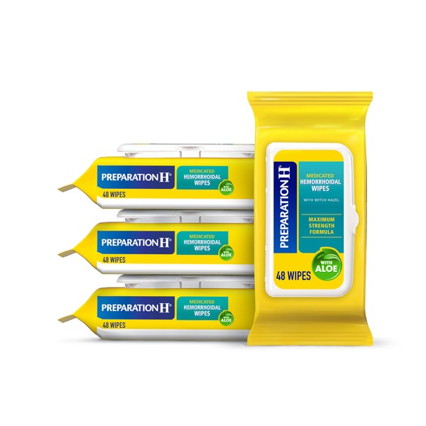 Preparation H Hemorrhoid Flushable Wipes with Witch Hazel for Skin