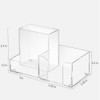 HBlife Acrylic Pen Holder - 3-Compartment Desk Organizer