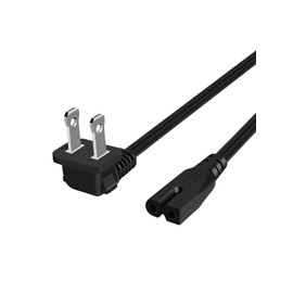CableCreation 90 Degree 2-Slot Polarized Power Cord, 18 AWG Angled IEC320 C7 to NEMA 1-15P Power Cable for Laptop, Printers, Office Equipment, 3 Feet /0.9M, Black