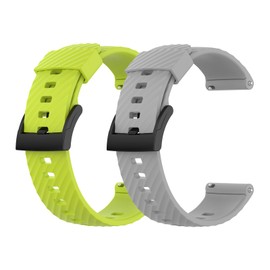 Turnwin Compatible for iTouch Air 4 41mm/Air 4 46mm Smartwatch bands, Silicone Adjustable Replacement Watch Bands Strap Compatible for iTouch Air 4 Smartwatch (lime/gray)