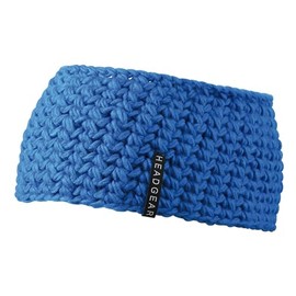 Extra Wide Hand Crochet Headband with Fleece Lining for the Cold Season for Women and Men Winter Skiing (Royal)