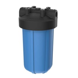 Pentair Pentek 150470 Big Blue Filter Housing, 3/4" NPT #10 Whole House Heavy Duty Water Filter Housing with High-Flow Polypropylene (HFPP) Cap, 10-Inch, Black/Blue