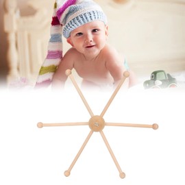 Wooden Frame Baby Crib Hanger with Spherical Six Legs for Wind Chime Bed Toy and Nursery Decor