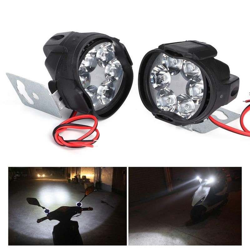 Headlights/Headlights,2Pcs 6 Led Spot Fog Light Motorcycle Headlight Universal Waterproof