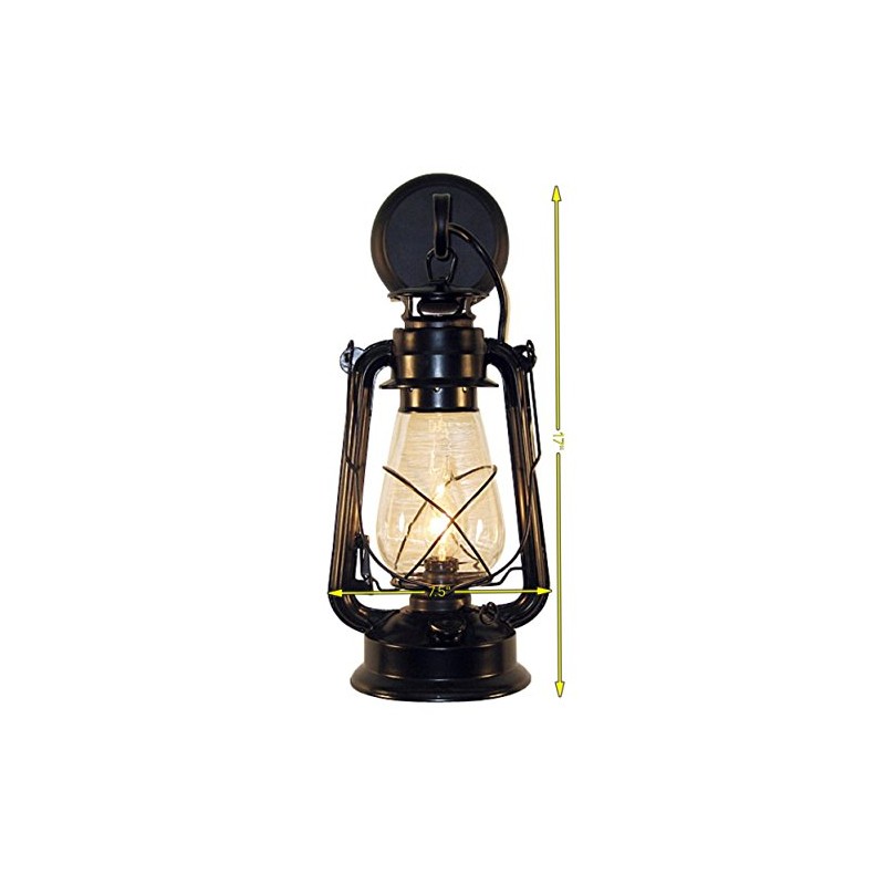 Rustic Wall Sconce Lantern, Farmhouse Wall Light Fixture with Glass