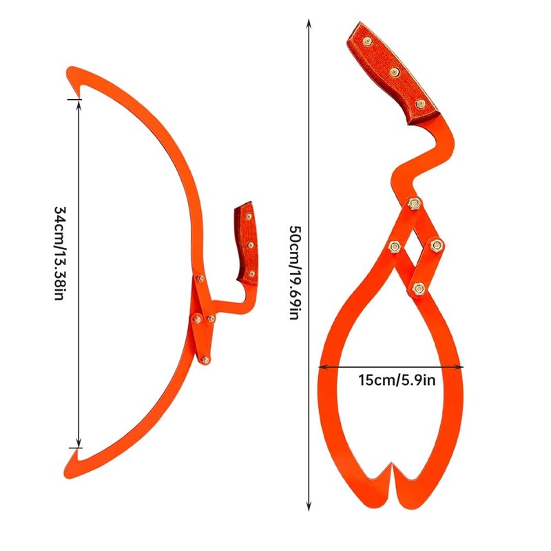 Pilarmuture 20" Log Tongs,Heavy Duty Timber Claw Hook with Dragging