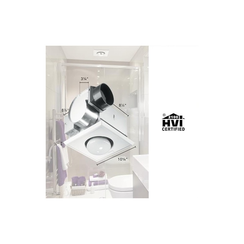 Broan® Ceiling Bathroom Exhaust Fan/Infrared Heater, 70 CFM, 250-Watt