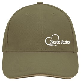 Huuraa Cappy Beste Vader Gift Basecap Olive/Beige Beste Vader Accessory