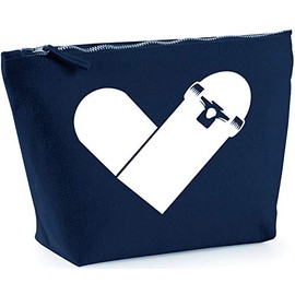 Hippowarehouse Skateboard heart printed make up cosmetic wash bag 18x19x9cm