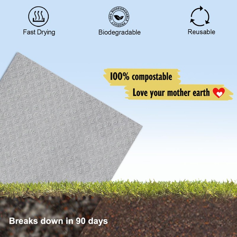 MoLKENE Swedish Dishcloths for Kitchen | 10 Pack Absorbent Cellulose