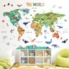 DECOWALL SG2-2423 Animal World Map (Large) Kids Wall Stickers Animals