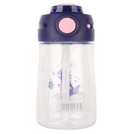 420ml Water Bottle Portable Cute Cartoon Straw Cup Drinking Bottle for Children Home Outdoor UseBlue