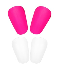 4pcs Mini Football Shin Pads,3.15x2.16in Comfortable Small Football Shin Pads Protective Equipment for All Ages Boys Girls Women Men Wear (Rose Red+White)