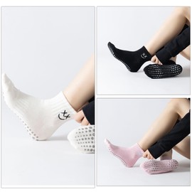 Pilates Grip Socks for Women,Yoga Socks Grip Socks Pilates Non Slip for Sport,Hospital,Ballet,Barre,Dance,Barefoot,Workout (3 Pairs)