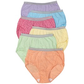 Fruit of the Loom Women's 6-Pack Heather Brief Panties,Assorted,10