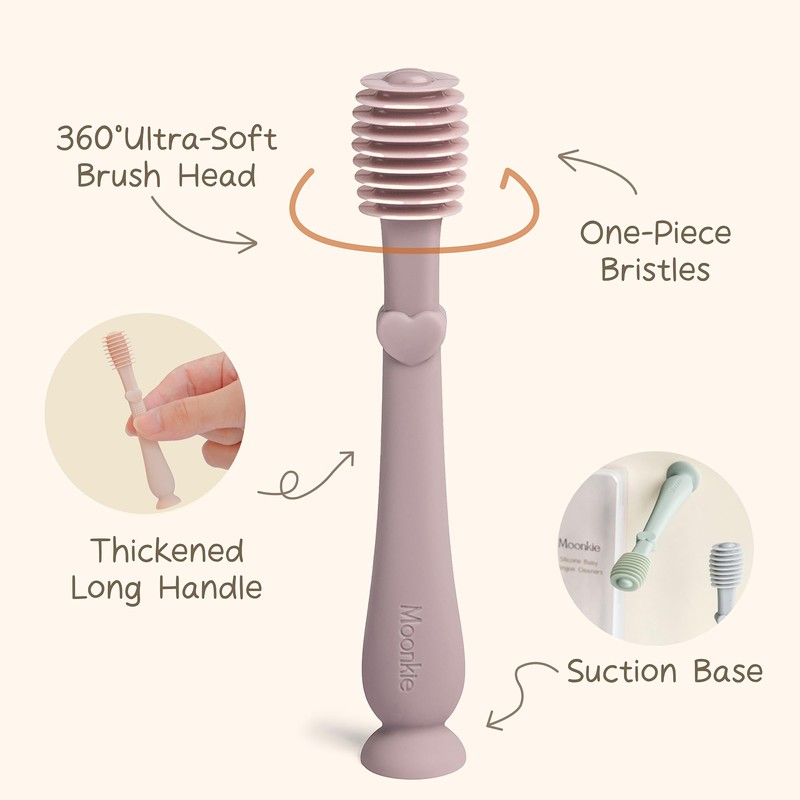 Moonkie Baby Finger Toothbrush Tongue Oral Cleaner Kit for 3