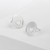 Boma Jewelry Sterling Silver Geometric Circle Semi-Circle Stud Earrings with