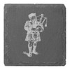 4 x 'Scottish Bagpiper' 10cm Square Slate Coasters (CR00211629)