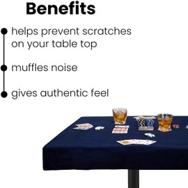 Felt Card Table Game Cover for 36 to 38 Inches Square Tables, Tablecloth for Poker, Mahjong, Bridge and Board Games - Green