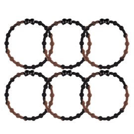 Black Dark Brown PRO Hair Ties: Easy Release Adjustable for Every Hair Type PACK OF 6
