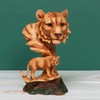 Widdop Naturecraft Wood Effect Resin Figurine-Lion & Cub, Brown, One