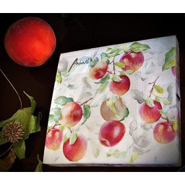 20-ct 13x13 Apple Napkins Spring Napkins Paper for Decoupage Apple Paper Napkins Mother's Day Napkins Father's Napkins Vintage Napkins Fall Napkins Disposable Apple Thanksgiving Napkins