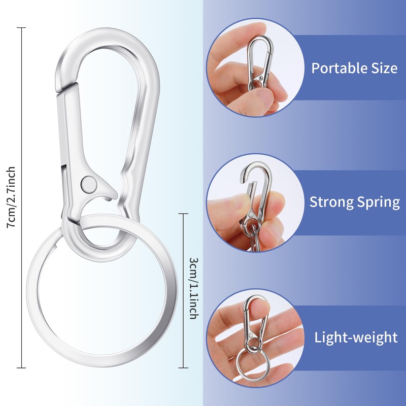 Yolev 2PCS Key Ring Keychain Keyrings Metal Keychain Clip Key